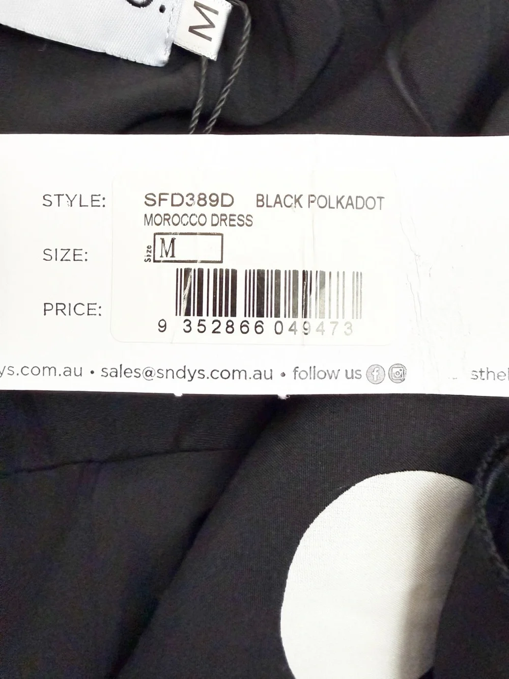 SNDYS. Morocco Mini Dress Black White Polka Dot Front Tie Cutout - Picture 15 of 16